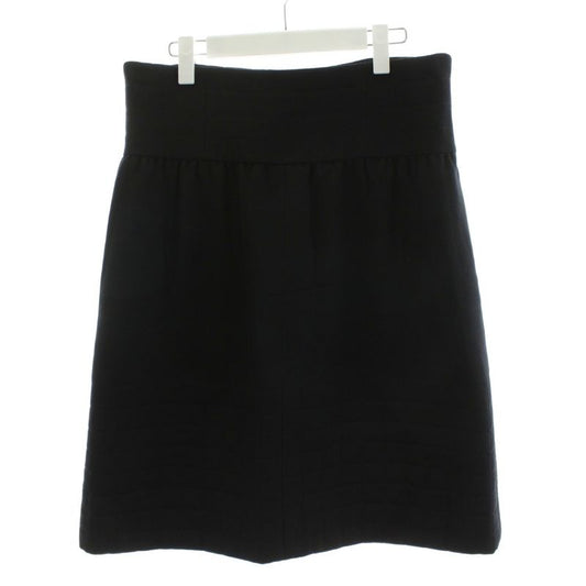 Chanel Flare Skirt Knee Length Wool Silk 44 Black P29146w03773 An67