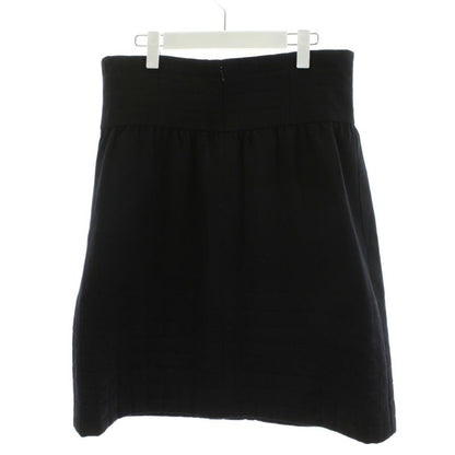 Chanel Flare Skirt Knee Length Wool Silk 44 Black P29146w03773 An67