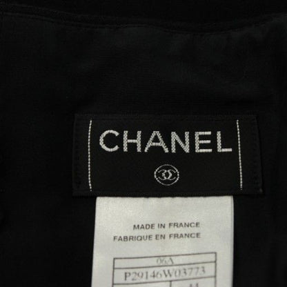 Chanel Flare Skirt Knee Length Wool Silk 44 Black P29146w03773 An67