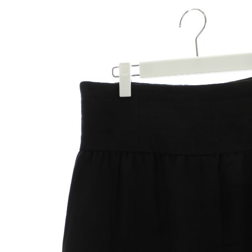 Chanel Flare Skirt Knee Length Wool Silk 44 Black P29146w03773 An67