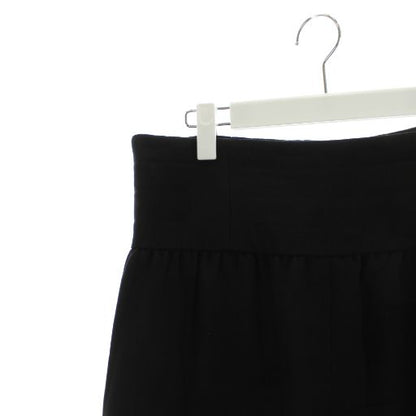Chanel Flare Skirt Knee Length Wool Silk 44 Black P29146w03773 An67