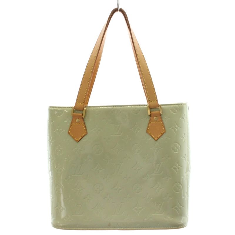 Louis Vuitton Monogram Vernis Houston Handbag Shoulder Bag Light Green M91053
