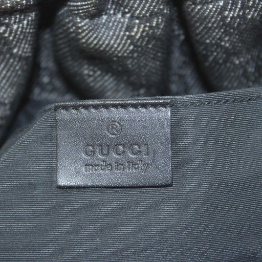 Gucci Bamboo Handbag GG Canvas Black 92708 An13 • OH