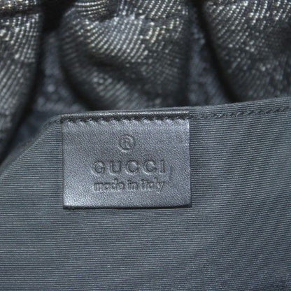 Gucci Bamboo Handbag GG Canvas Black 92708 An13 • OH