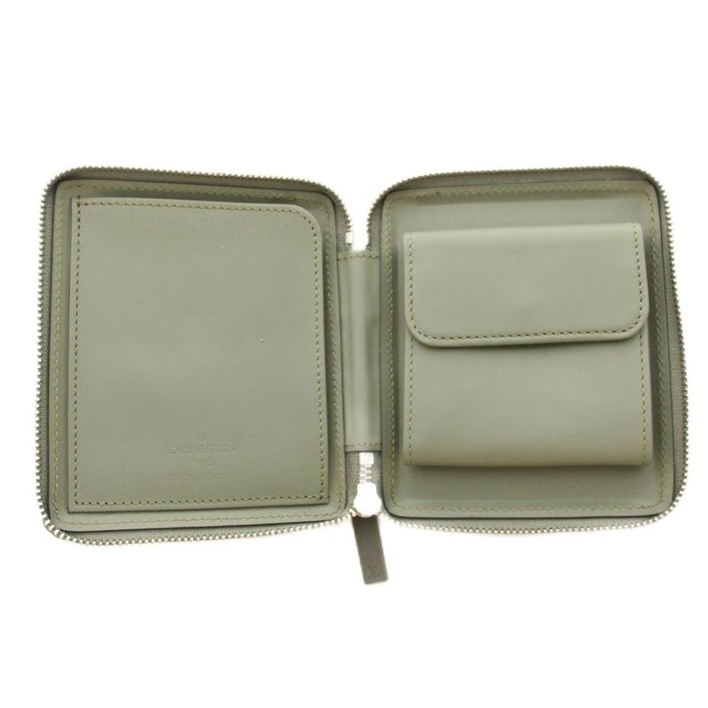 Louis Vuitton Damier Glace Petit Monnaie Wallet Bifold Coin Purse Round Zip