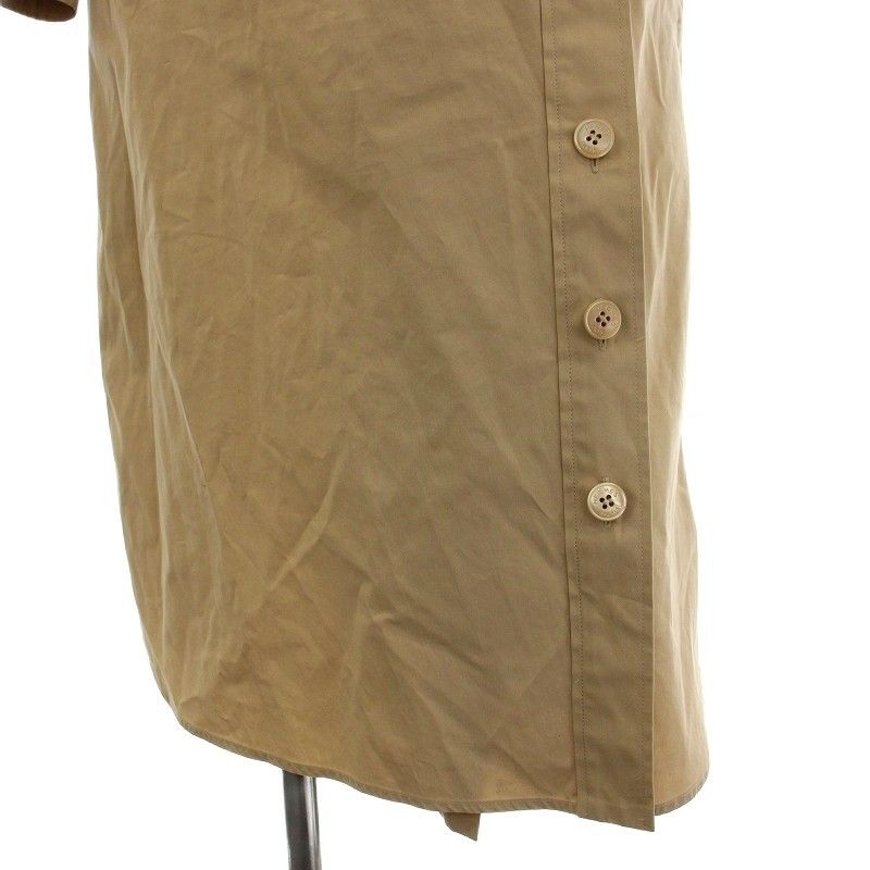 Hermes Deformed Shirt Dress Long Sleeve H Embroidery 40 Beige G