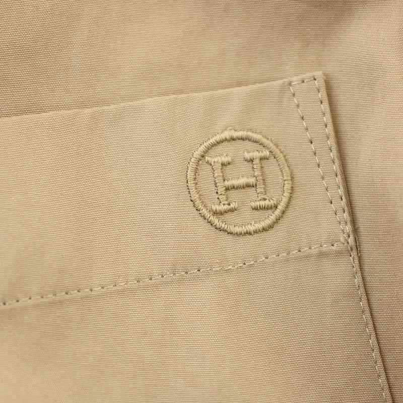 Hermes Deformed Shirt Dress Long Sleeve H Embroidery 40 Beige G