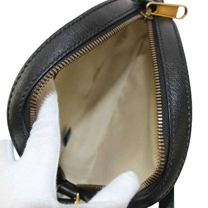 Gucci GG Velvet Shoulder Bag Leather Navy Black 574978 KH • OH