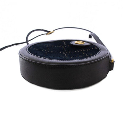 Gucci GG Velvet Shoulder Bag Leather Navy Black 574978 KH • OH