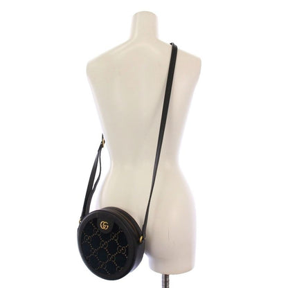 Gucci GG Velvet Shoulder Bag Leather Navy Black 574978 KH • OH