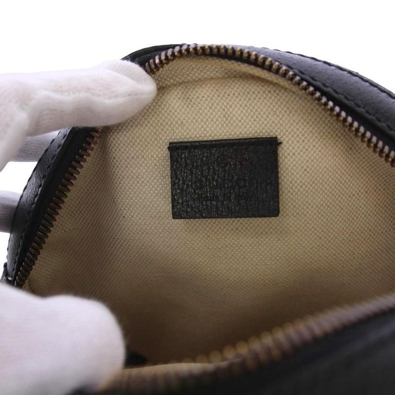 Gucci GG Velvet Shoulder Bag Leather Navy Black 574978 KH • OH