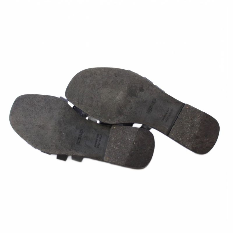 Hermes Amore Sandals Leather 37 Black KH