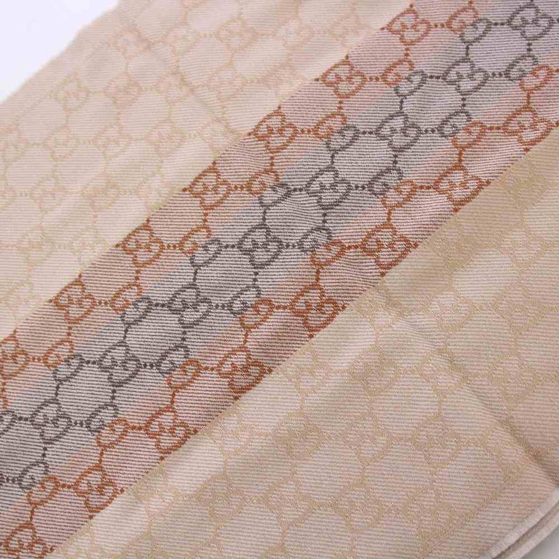 Gucci GG Pattern Shawl Muffler Wool Beige KH • OH