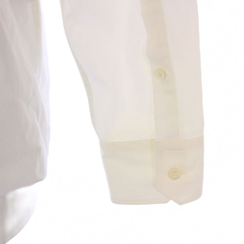 Prada Shirt Blouse Long Sleeve Front Logo Design 38 White P452e Bm