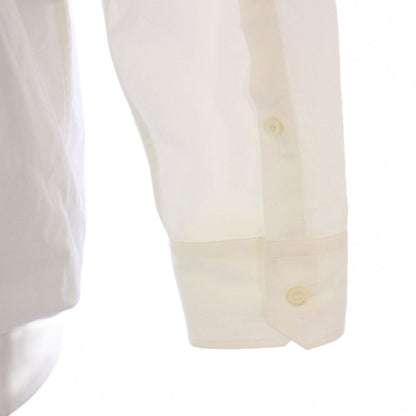 Prada Shirt Blouse Long Sleeve Front Logo Design 38 White P452e Bm