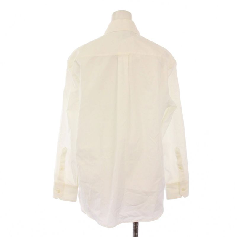Prada Shirt Blouse Long Sleeve Front Logo Design 38 White P452e Bm