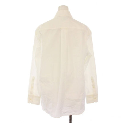 Prada Shirt Blouse Long Sleeve Front Logo Design 38 White P452e Bm