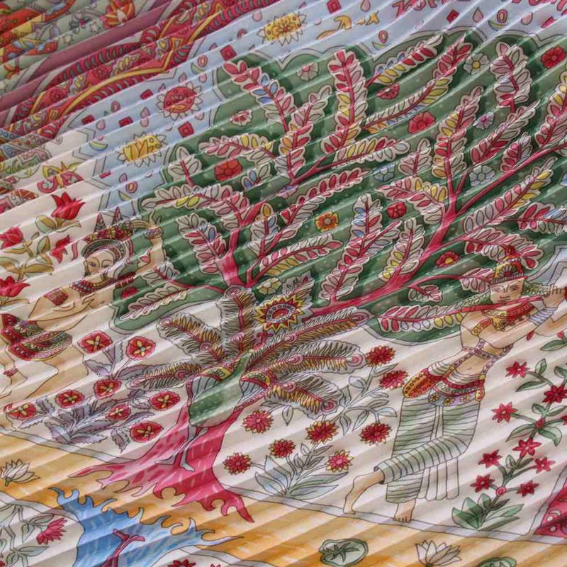 Hermes Pleated Carre Aux Portes du Palais Palace Door Scarf Pink KH • OH