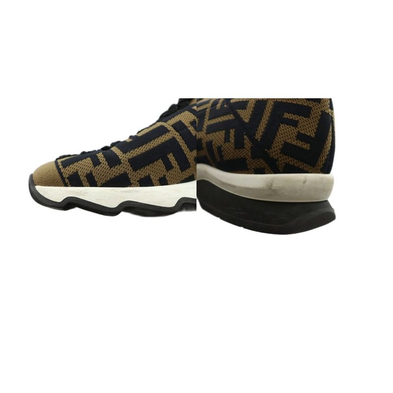 Fendi Rococo Rockoko Socks Sneakers High Cut 38 Brown Black SS • OS