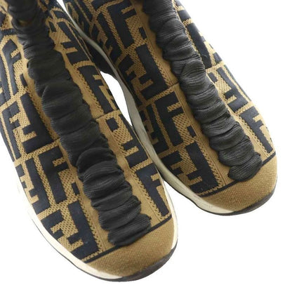 Fendi Rococo Rockoko Socks Sneakers High Cut 38 Brown Black SS • OS