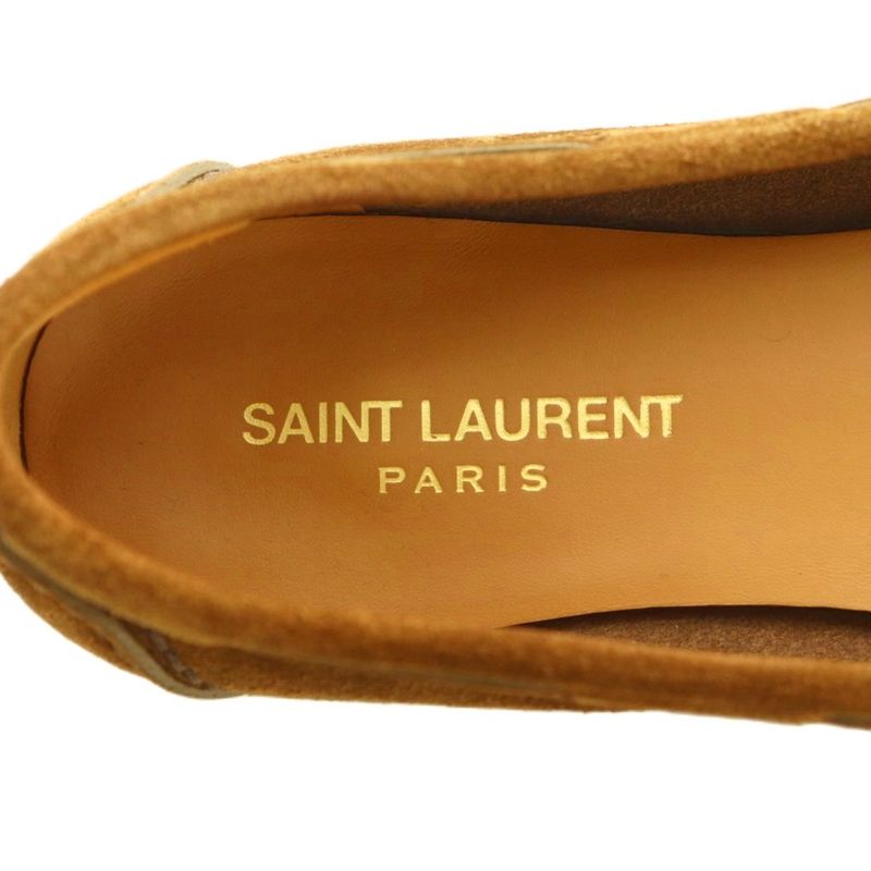 Saint Laurent Paris Moccasin Shoes Ribbon 37 24.0cm (9.45in) Brown Mi • OS