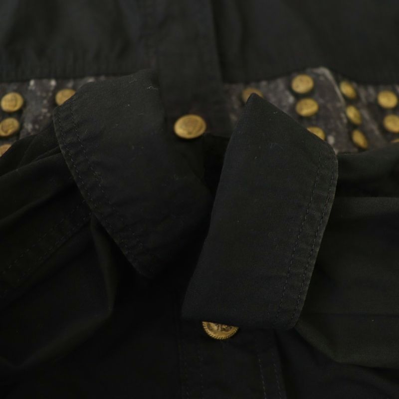 Versace Jeans Couture Medusa Button Lace-Up Design Shirt S Black Df • OS • Sh