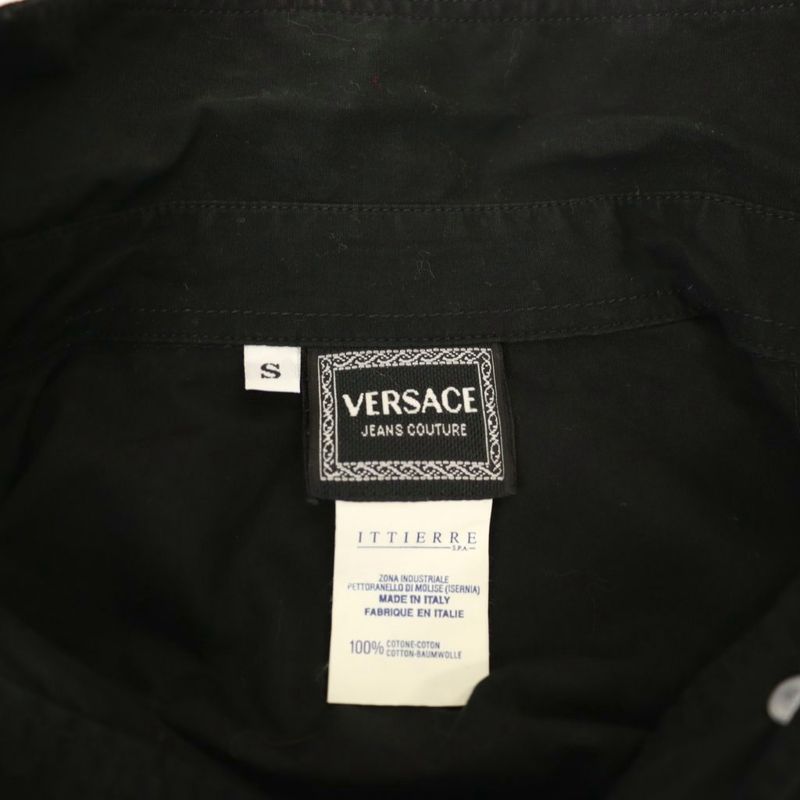 Versace Jeans Couture Medusa Button Lace-Up Design Shirt S Black Df • OS • Sh