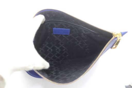 Versace Clutch Bag Second Bag Medusa Logo Leather Blue Yo23 • Sh