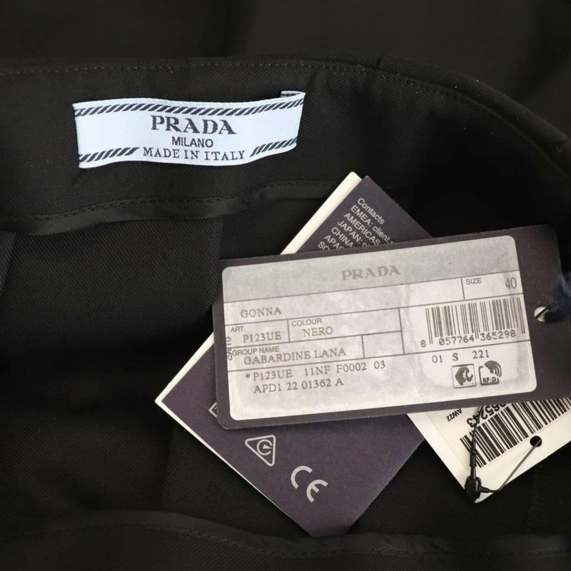 Prada 22 Years Re-Nylon Plate Pleated Mini Skirt Wrap 40 Black Es • OS