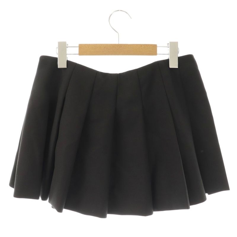 Prada 22 Years Re-Nylon Plate Pleated Mini Skirt Wrap 40 Black Es • OS