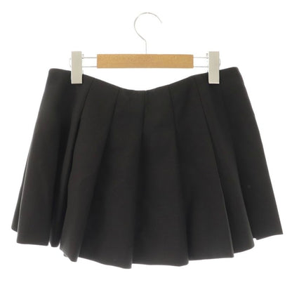 Prada 22 Years Re-Nylon Plate Pleated Mini Skirt Wrap 40 Black Es • OS