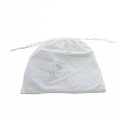 Versace Medusa Studs Wristlet Pouch Clutch Bag Second Bag Leather Blue Yo25 • Sh