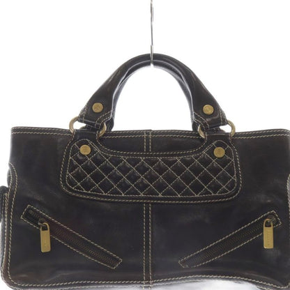 Celine Leather Stitch Handbag Brown