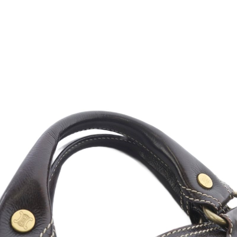 Celine Leather Stitch Handbag Brown