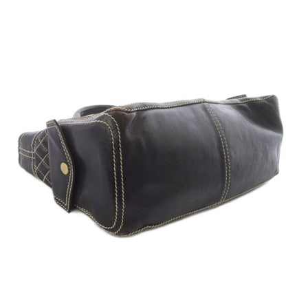 Celine Leather Stitch Handbag Brown