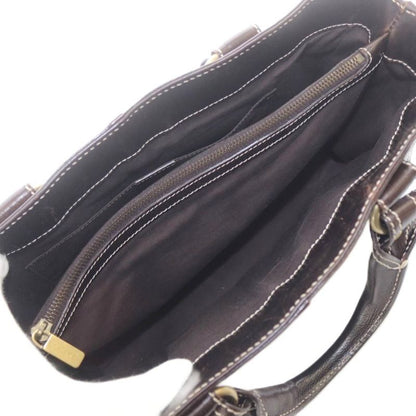 Celine Leather Stitch Handbag Brown