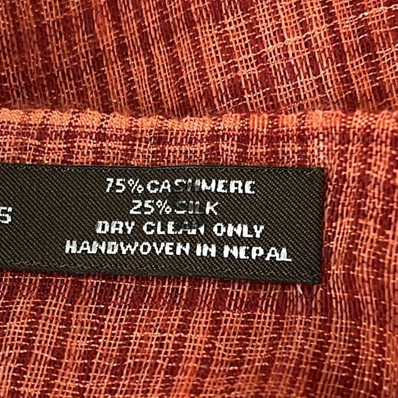Hermes Shawl - Orange X Red Cashmere Silk