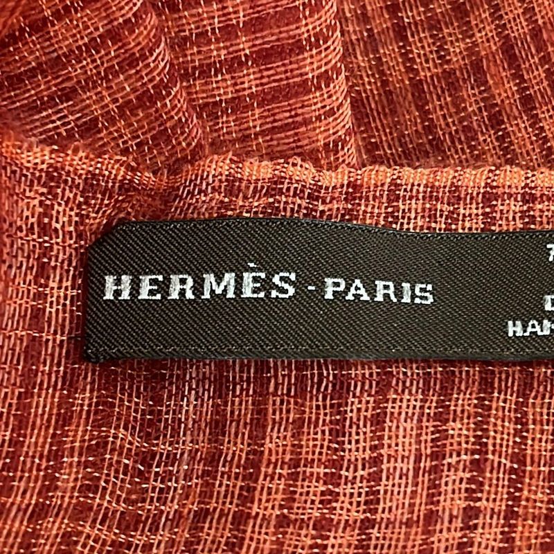 Hermes Shawl - Orange X Red Cashmere Silk