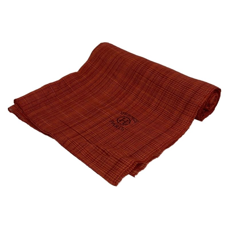 Hermes Shawl - Orange X Red Cashmere Silk