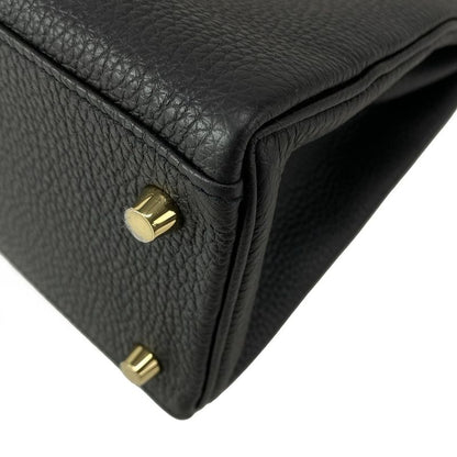 Hermes Similar to Handbag Kelly 28 Black Inner Stitching Gold Hardware