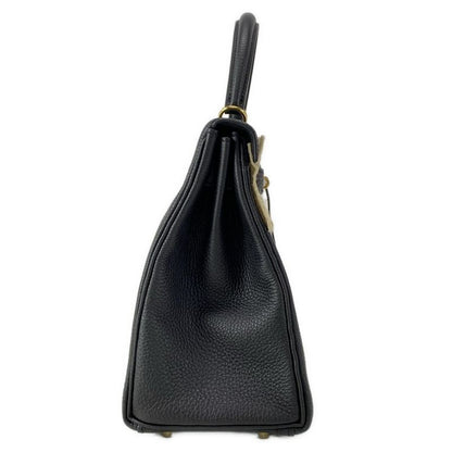 Hermes Similar to Handbag Kelly 28 Black Inner Stitching Gold Hardware
