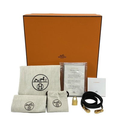 Hermes Similar to Handbag Kelly 28 Black Inner Stitching Gold Hardware