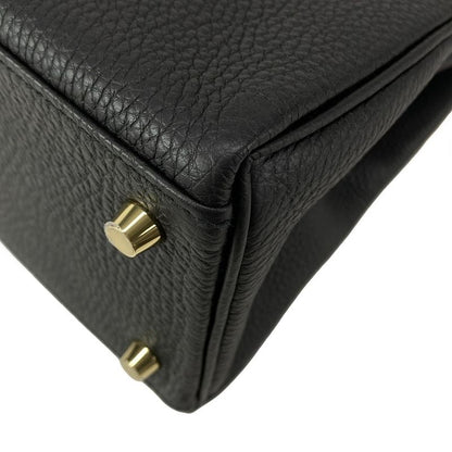 Hermes Similar to Handbag Kelly 28 Black Inner Stitching Gold Hardware