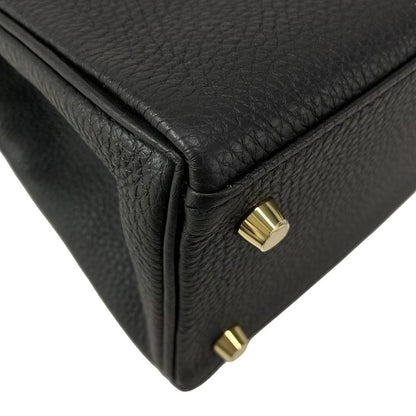 Hermes Similar to Handbag Kelly 28 Black Inner Stitching Gold Hardware