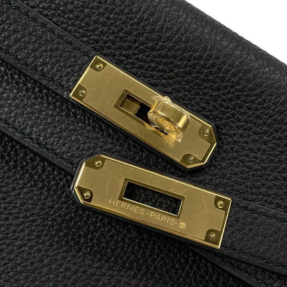 Hermes Similar to Handbag Kelly 28 Black Inner Stitching Gold Hardware