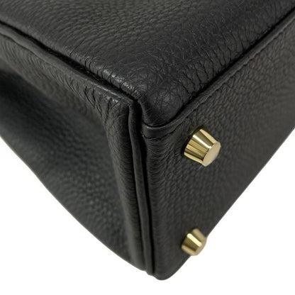 Hermes Similar to Handbag Kelly 28 Black Inner Stitching Gold Hardware