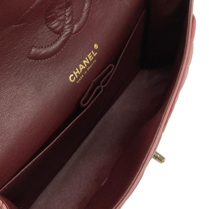 Chanel Shoulder Bag Double Flap Matelasse A01112 Red X Pink X Black Lambskin