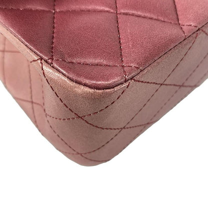 Chanel Shoulder Bag Double Flap Matelasse A01112 Red X Pink X Black Lambskin