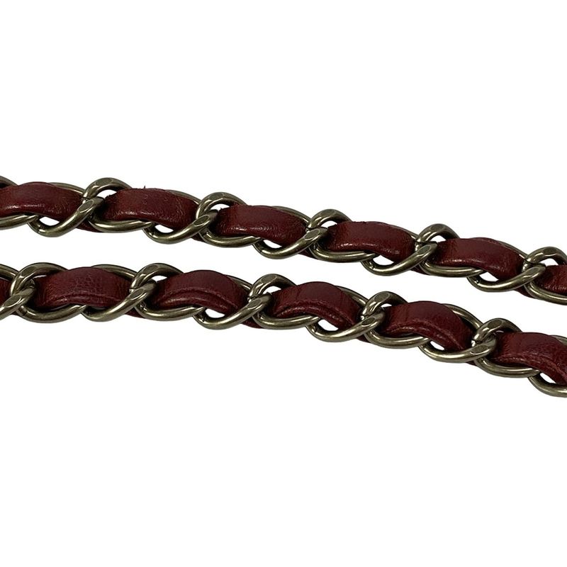 Chanel Shoulder Bag Double Flap Matelasse A01112 Red X Pink X Black Lambskin