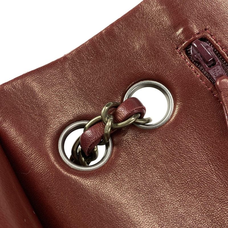 Chanel Shoulder Bag Double Flap Matelasse A01112 Red X Pink X Black Lambskin